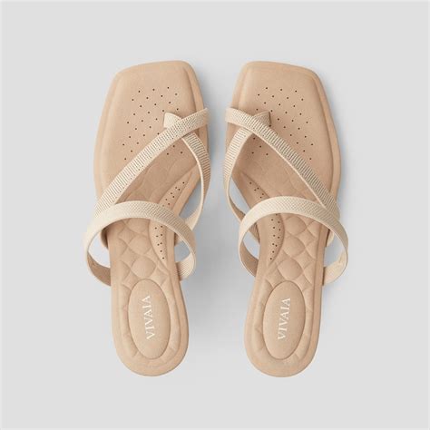 Square-Toe Mid Heel Strappy Sandals (Alina), ALMOND, EU39 | VIVAIA