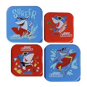 Buy Smily Kiddos 4 in 1 Container - Shark Theme Microwave Safe Food ...