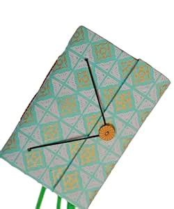 Handmade Mint Green Journal with Gold Pattern, Hardcover Notebook with ...