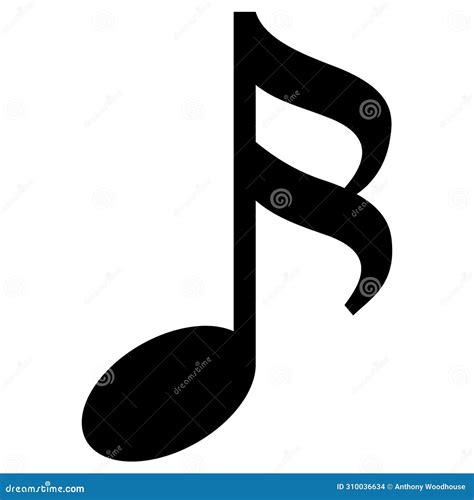 Monochrome Vector Graphic of a Semi Quaver Note As Used in Sheet Music To Represent the Notes in ...