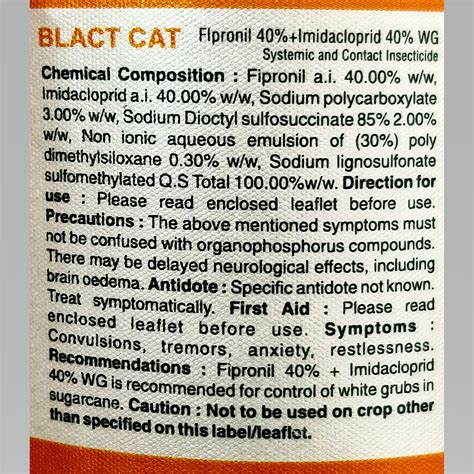 Fipronil 40% + Imidacloprid 40% WG Insecticide - Black Cat | FarmMate.in