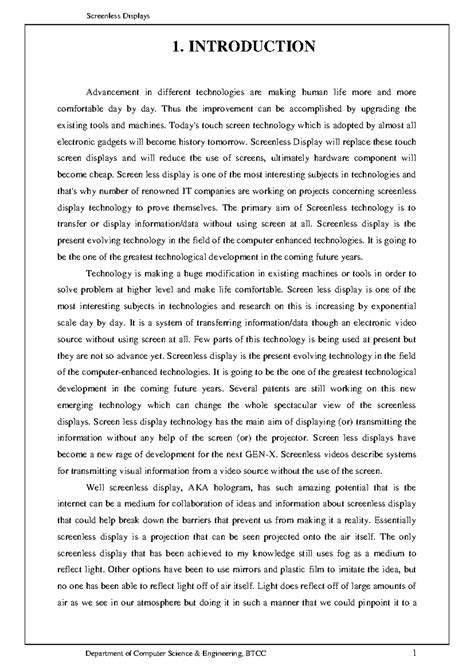 Screenless display - 1. INTRODUCTION Advancement in different ...