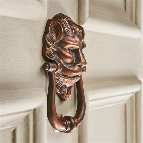 Large Lions Head Door Knocker - Aged Bronze