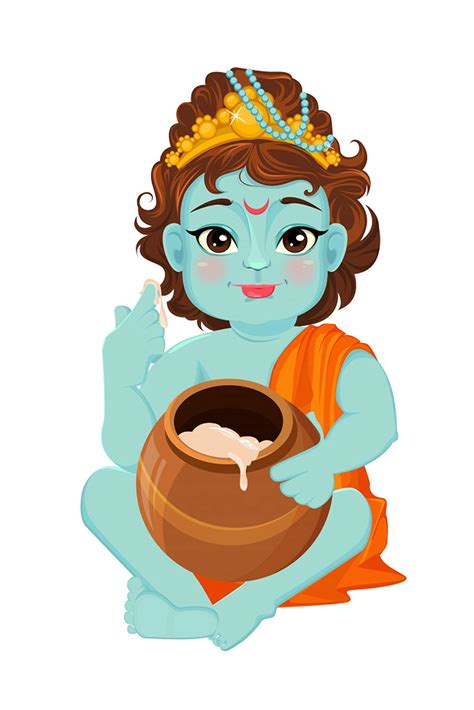 Buy Yellow Alley Hindu Religious Sticker Poster|Lord Krishna Ji|Ladu ...