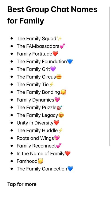 Cute Names For Family Group Chat