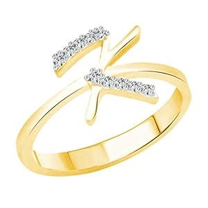 Vidhi Jewels Gold Plated Initial K Alloy & Brass Finger Ring for Women ...