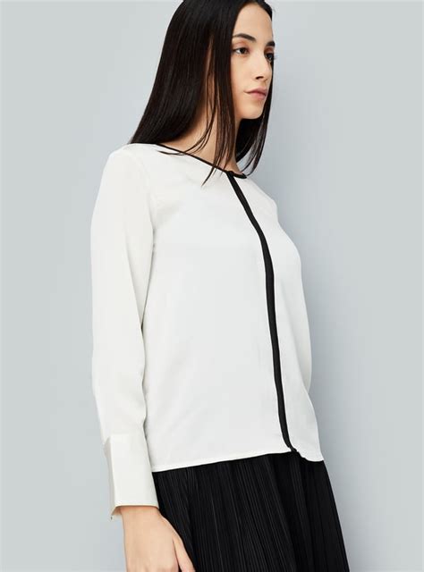 Buy Women Contrast Piping Top Online at just Rs. 799.0 - 1000013962269 ...