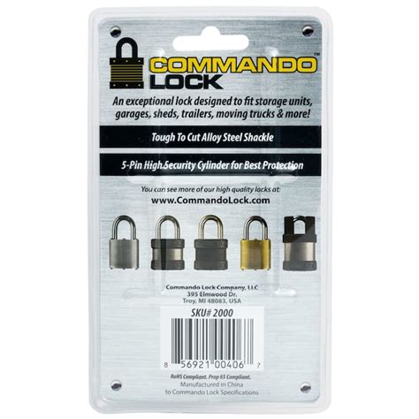 Commando Lock Disc Lock Keyed Padlock, 1-3/4-in Wide x 1-in Shackle in ...