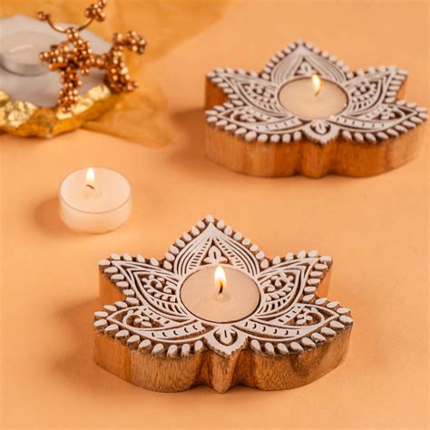 Buy Lotus Flower Tea Light Holder for Diwali Online in India – The ...