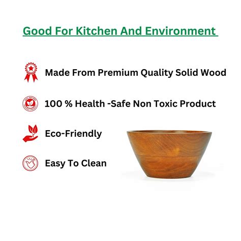 Buy Lakdi-Baaz | Natural Non Toxic Wooden Bowl for Salad Solid Wood 6i ...