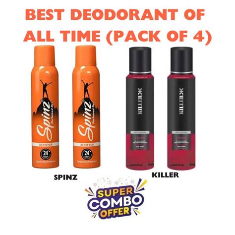 Best Deodorant of Combo :- 2 Spinz + 2 Killer (Pack Of 4) – Dreamvazaar