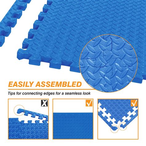 Mat Block APM005BU Torin Interlocking Foam Mat Exercise Workout Puzzle ...
