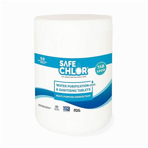 Safe Chlor Tab 1000|Chlorine Tablets for WaterTank of 1000 Ltr|50 ...