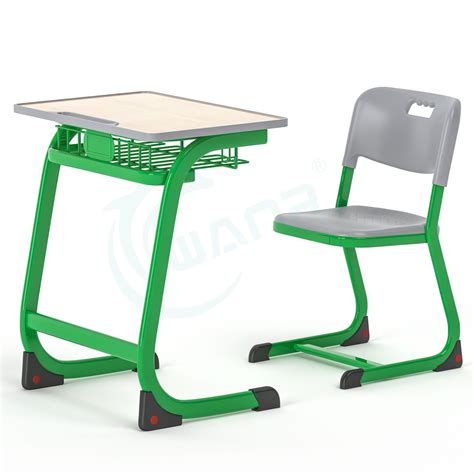 School Metal Table and Chair Set for Kids Classroom Single Student Desk ...