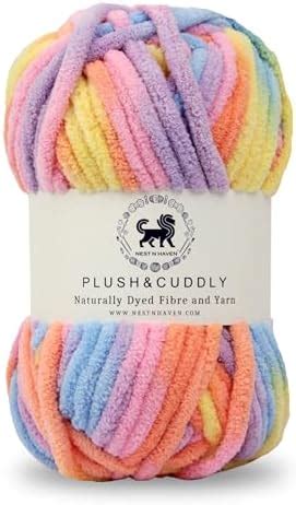 NESTNHAVEN, Plush & Cuddly, Chenille Yarn Supersoft Knitting Wool Ball ...