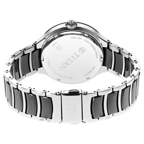 Buy Online Titan Ceramic Fusion Quartz Multifunction Black Dial Silver ...