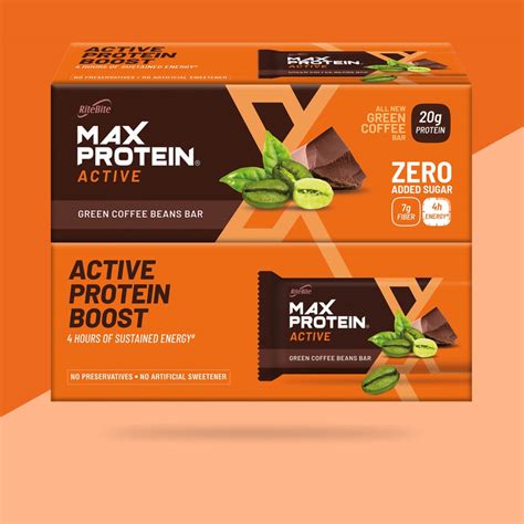 Best Workout Bar | Max Protein Bar Active Green Coffee Beans – RiteBite ...