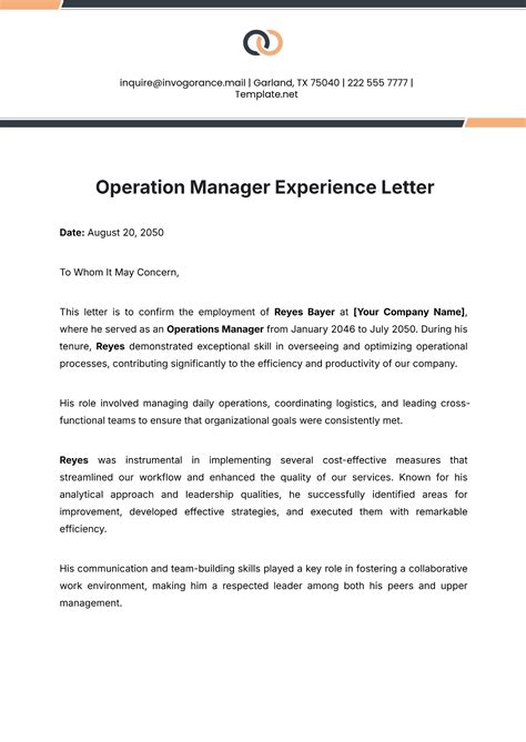 Free Pharmacist Experience Letter Format Template to Edit Online
