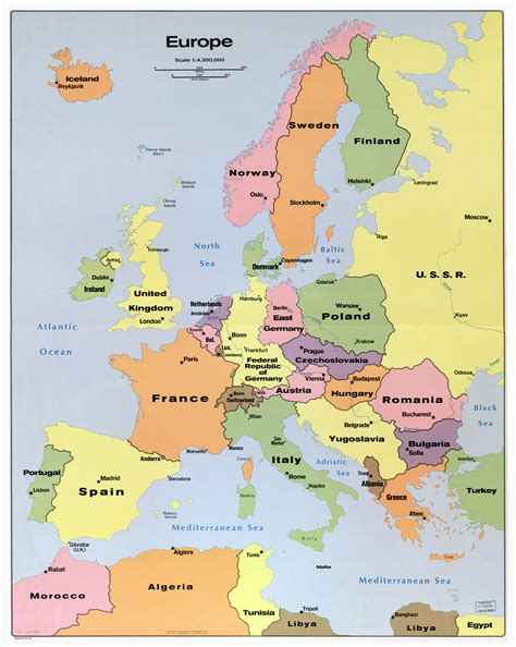 Old maps of Europe | Detailed old Political, Physical, Relief, Topographical and other maps of ... - map of europe in 1975