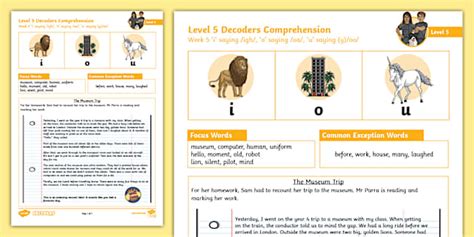 KS2 Decoders Comprehension Level 5 Week 5