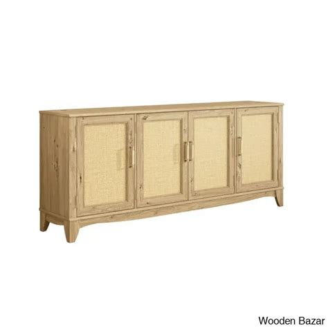 Dorjox Latest Rattan Cane tv Unit Side Boards - Wooden Bazar