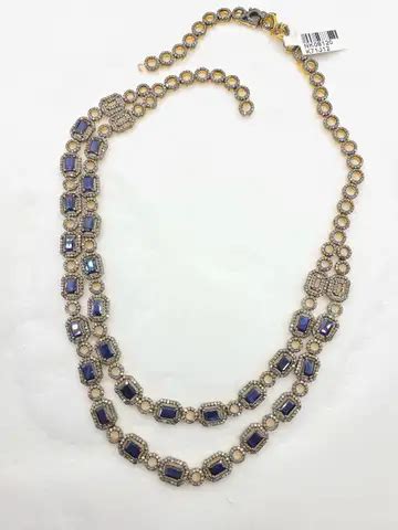 27 Blue Sapphires 1786 Round Diamonds Necklace Stunning! | AllSurplus