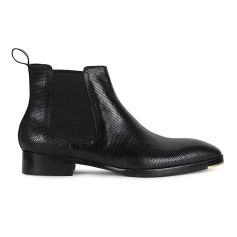 Black Mirror Glossed Textured Chelsea Boots – FELLMONGER