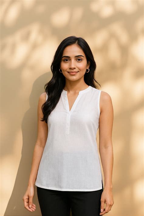 Kéya Sleeveless Top- White – SANSKORI