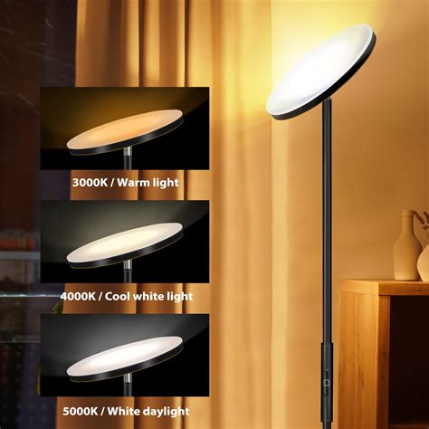 Snapklik.com : JOOFO Floor Lamp,30W/2400LM Sky LED Modern Torchiere 3 ...