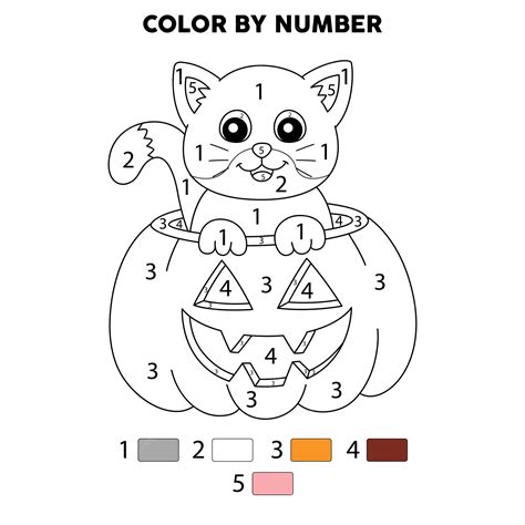 Color By Number Coloring Pages For Halloween