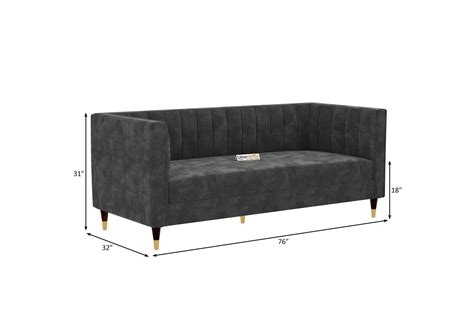 Buy Abro 3+1+1 Seater Fabric Sofa (Velvet, Stone Grey) Online in India ...
