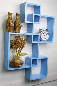 Screeno Wall shelf intersecting shelves wall decor set of 4 mdf wall ...