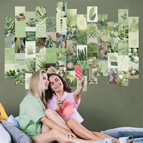 Buy Solar Ridge Sage Green Wall Collage Kit Aesthetic Pictures 60 Set ...
