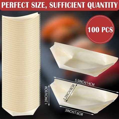 Buy Newtay Bamboo Disposable Boat Plates 5.5 Long Wooden Plates Dishes ...