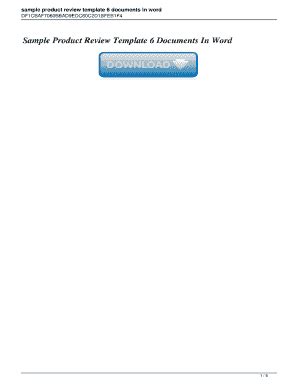 Fillable Online sample product review template 6 documents in word Fax ...
