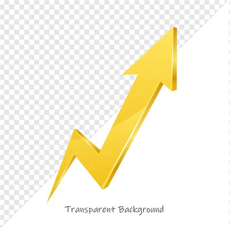 Golden arrow indicating growth and success | Premium PSD