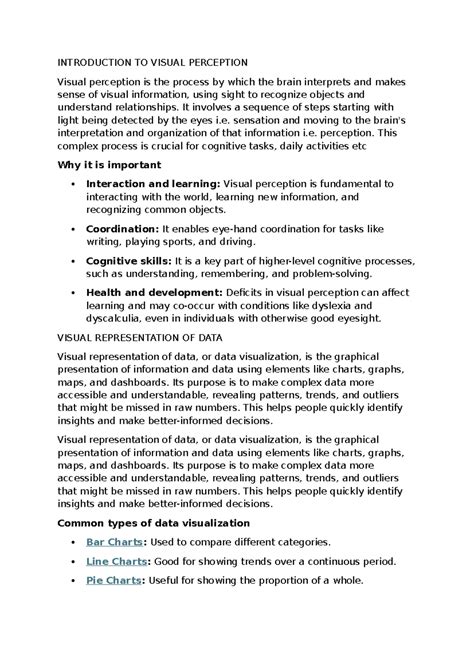 UNIT 1: INTRODUCTION TO VISUAL PERCEPTION AND DATA VISUALIZATION - Studocu