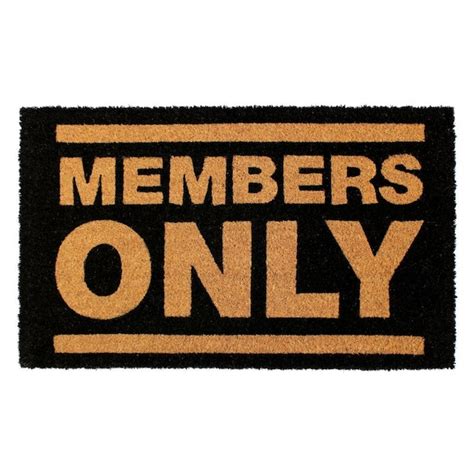 Zig Zag MEMBERS ONLY Coir Doormat 2 X 3 Jute Black Indoor/Outdoor Area ...