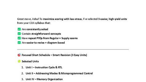 COA JNTUH R22: Smart Revision for Easy Units & Key Concepts - Studocu