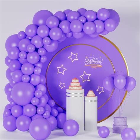 Buy Purple Balloons Different Sizes 100Pcs Pastel Purple Balloon ...