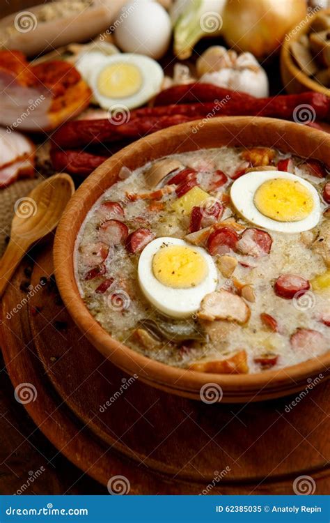 Traditional Polish Easter Soup Zurek Stock Image - Image of elegance ...
