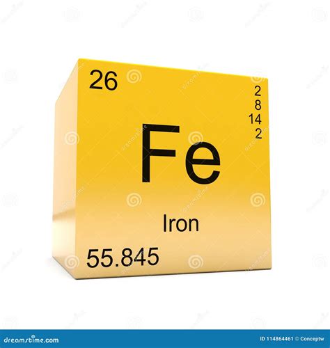 Iron Chemical Element Symbol from Periodic Table Stock Illustration ...
