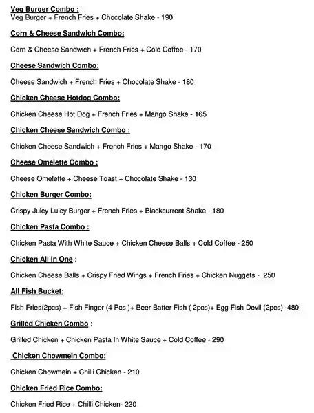 Menu at CFC, Kolkata, 76/1