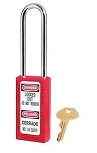 Master Lock 411LTRED Keyed Different Safety Lock Padlock, Extra Length ...