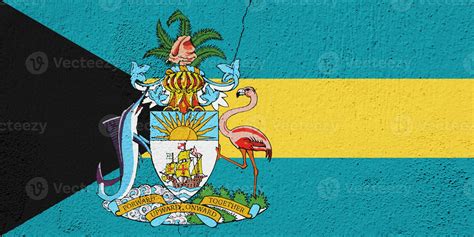 Flag of the Bahamas on a textured background. Concept collage. 23604404 ...