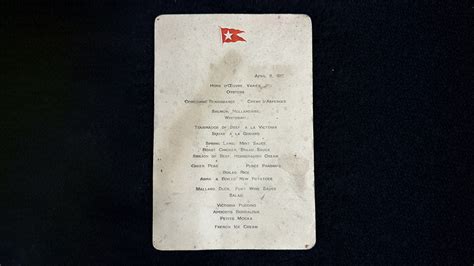 Image result for Titanic First Class Lunch Menu