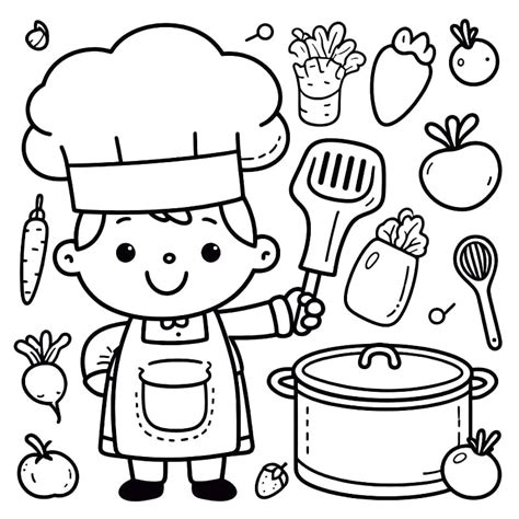 Cooking Coloring Pages 的图像结果