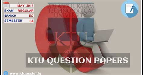 KTU ELECTRONICS ENGINEERING S4 MAY 2017 END SEMESTER EXAM QUESTION ...