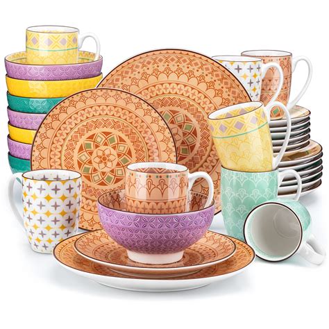 Buy vancassoTulip Dinnerware Set 32 Pieces Porcelain Dinner Set ...