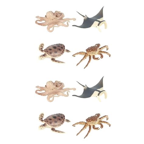 Buy NA 8 Pcs Mini Sea Animals Figurines Set Realistic Plastic Marine ...